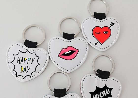 Da Sublimation Custom Blank Keychain Trái tim hình tròn hình chữ nhật